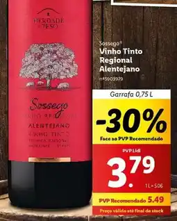 Lidl Sossego - vinho tinto regional alentejano promoção