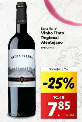 Lidl Dona maria - vinho tinto regional alentejano promoção