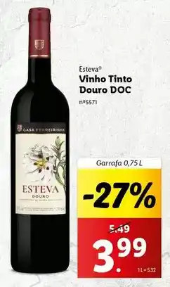 Lidl Esteva - vinho tinto douro doc promoção