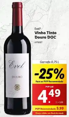 Lidl Evel - vinho tinto promoção