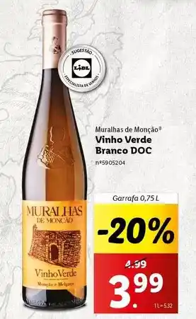 Lidl Muralhas de monção - vinho verde branco doc promoção