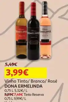 Auchan Dona ermelinda - vinho tinto :palmela 0.75 l promoção