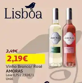 Auchan Amoras - vinho rose :leve ig lisboa 0.75 l promoção