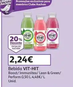 Auchan Vit-hit - bebida :boost 0.50l promoção