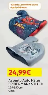 Auchan Spiderman/stitch - assento auto i-size promoção