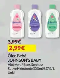 Auchan Johnson's baby - óleo bebé :aloe vera 300 ml promoção