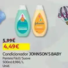 Auchan Johnson's baby - amaciador :penteia fácil 500 ml promoção