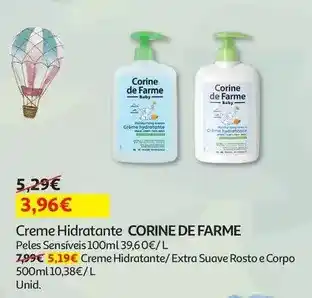 Auchan Corine de farme - creme bebé :hidratante p.sensiveis 100ml promoção