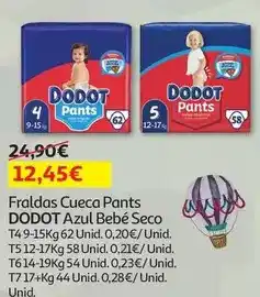 Auchan Dodot - fraldas cueca pants:azul bebé seco t4 9-15kg 62 un promoção