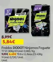 Auchan Dodot - fraldas ninjamas:foguete t7 17-30kg 10un promoção