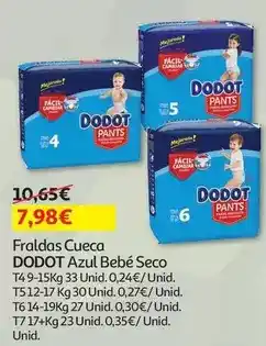 Auchan Dodot - fraldas cueca:azul bebé seco t4 9-15kg 33 un promoção