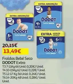 Auchan Dodot - fraldas bebé seco:bebe seco extr t3 7-11 kg 66un promoção