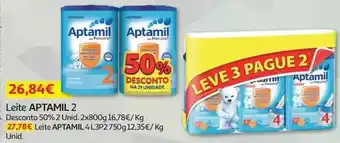 Auchan Aptamil - leite:2 desc 50% 2unid 2x800g promoção