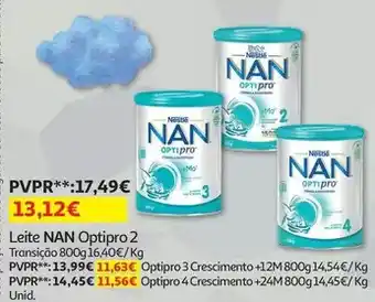 Auchan Nan - leite:optipro 2 transição 800 g promoção