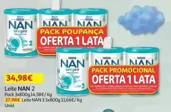 Auchan Nan - leite:2 pack 3x800 g l3p2 promoção