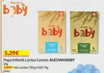 Auchan Auchan baby - papa infantil:láctea cereais 1kg promoção