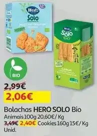 Auchan Hero solo - bolachas:bio animais 100g promoção