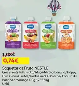 Auchan Nestle - frutas saquetas :crazy fruits tutti frutti 110g promoção