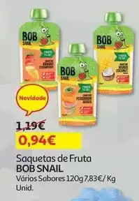 Auchan Bob snail - puré de fruta :manga, coco e limão 120 g promoção