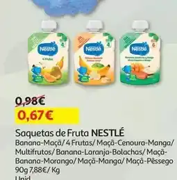 Auchan Nestle - pacotinho fruta :banana/maçã 90 g promoção