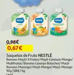 Auchan Nestle - pacotinho fruta :banana/maçã 90 g promoção