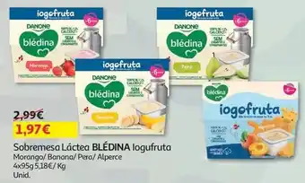 Auchan Blédina - sobremesa láctea :iogofruta morango 4x95g promoção