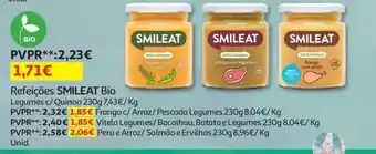 Auchan Smileat - refeições :bio legumes c/quinoa 230gr promoção