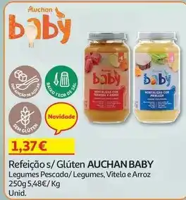 Auchan Auchan baby - refeição :legumes pescada s/glutén 250g promoção