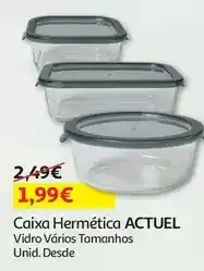 Auchan Actuel - caixa vidro redonda :hermética 0.4l 600156621 promoção