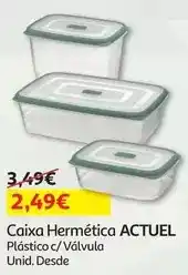 Auchan Actuel - caixa plástico rectang :herm c/válvula 1l 600156587 promoção