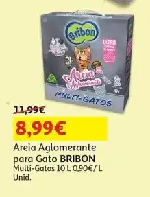 Auchan Bribon - areia aglomerante para gato promoção