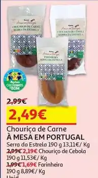 Auchan Auchan - chouriço de carne :serra estrela 190g promoção