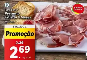 Lidl Fumadinho - presunto fatiado 9 meses promoção