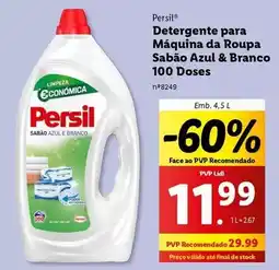 Lidl Persil - detergente para maquina da roupa sabão azul & branco 100 doses promoção