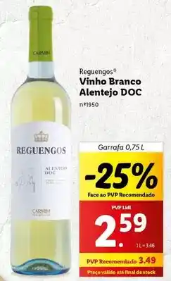 Lidl Reguengos - vinho branco alentejo doc promoção