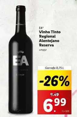 Lidl Ea - vinho tinto regional alentejano reserva promoção