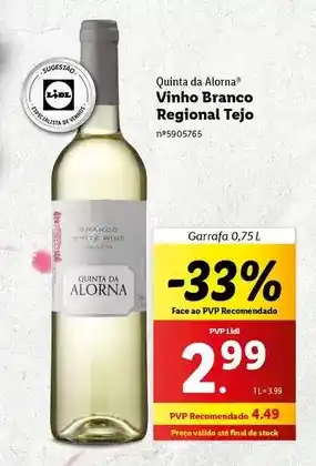 Lidl Lidl - vinho branco regional tejo promoção