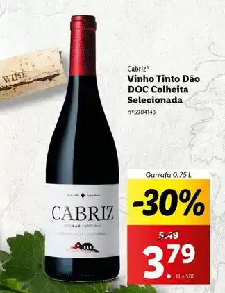 Lidl Cabriz - vinho tinto dão doc colleita selecionada promoção