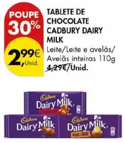 Pingo Doce Tablete de chocolate cadbury dairy milk promoção