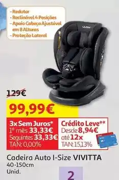 Auchan Vivitta - cadeira auto i-size promoção