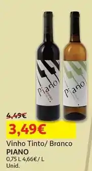 Auchan Piano - vinho tinto :doc 0.75 l promoção