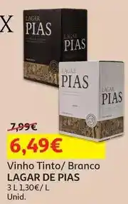 Auchan Lagar pias - vinho tinto lagar pias:bag in box 5l promoção