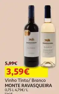 Auchan Monte ravasqueira - vinho branco alentejo 0.75 l promoção