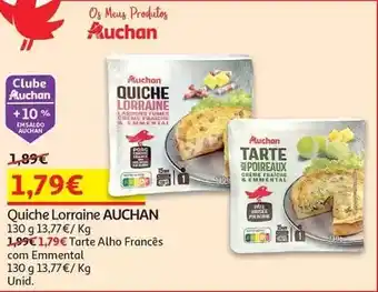 Auchan Auchan - tarte alho-francês:c/ emmental 130g promoção