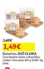 Auchan Avo elvira - bolachas:c/recheio sabor baunilha 160 g promoção