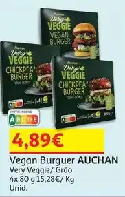 Auchan Auchan - vegan burger:very veggie 4x80g promoção