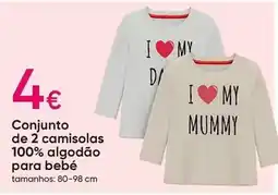 Indi & Cold Conjunto de 2 camisolas 100% algodao para bebe promoção