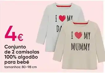 Indi & Cold Conjunto de 2 camisolas 100% algodao para bebe promoção