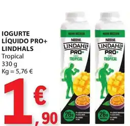 E.Leclerc Iogurte líquido pro+ lindhals tropical promoção