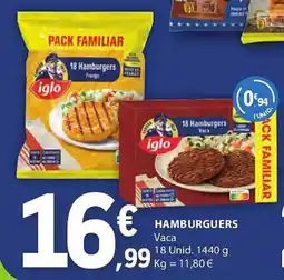 E.Leclerc Hamburguers vaca promoção